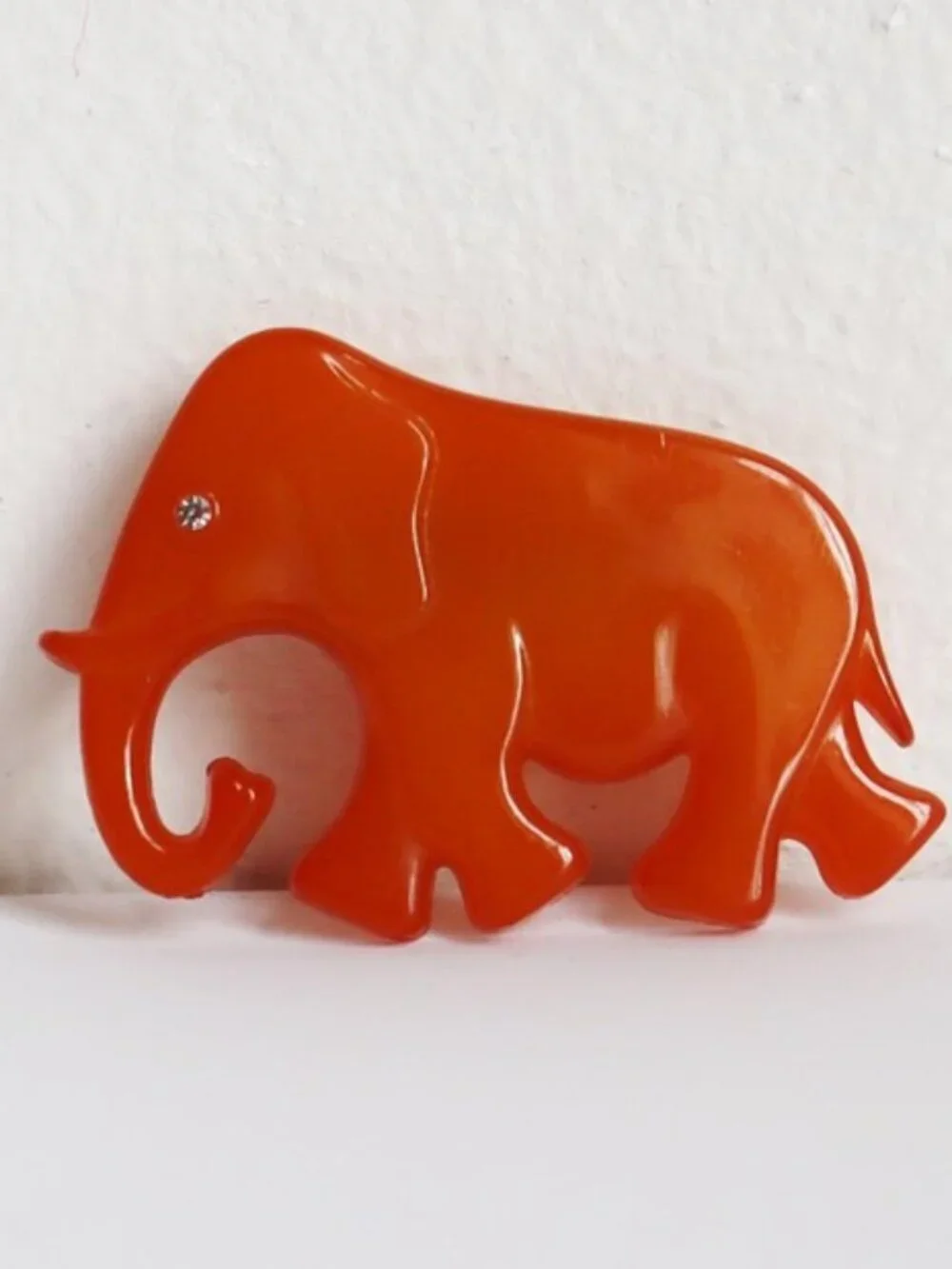 ❤️BUCH DEICHMANN BD DENMARK Bakelite & Rhinestone Eye Elephant Pin Brooch